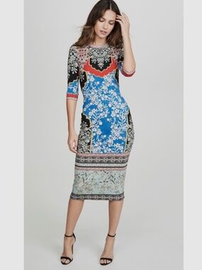 ★NWT Org.$350 Alice + Olivia Delora Floral Print Sheath Dress Stretch Size 0★